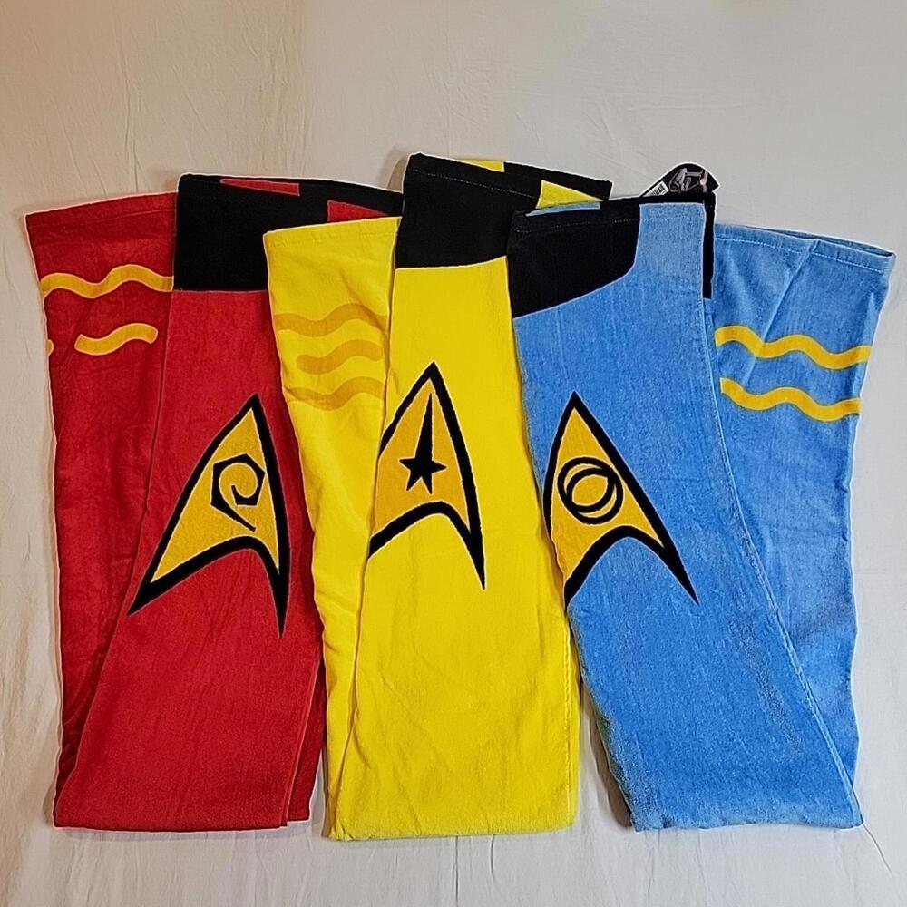 Lot of 3 Star Trek Beach Towels TOS Original Series 60 x 30 Inches With Tags